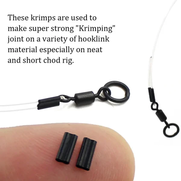 50pcs Carp Fishing KRIMPS For Stiff Coated Braids Mono Leader Crimps 0.6 Or 0.7mm For Chod Hair Rigs Ronnie Rigs Equipment - Image 2