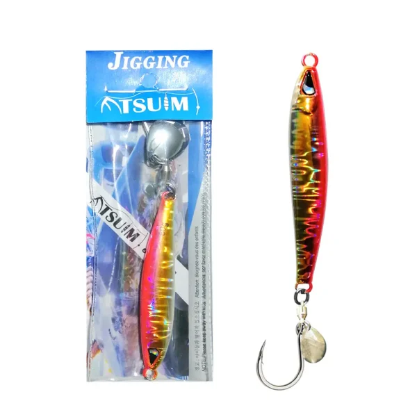 1PC Metal Fast JIg Fishing Lure 40g60g80g100g UV Glow Jig 3D Print Speed Falling Angler Hard Bait Sinking Jigging Pesca Bait - Image 6