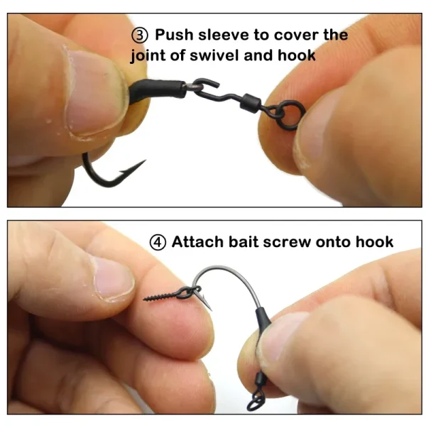 Carp Fishing Accessories Kit Anti Tangle Sleeve Hook Stop Beads Bait Screw Rig Kicker Swivel for Spinner Rig Material Equipment - Image 5