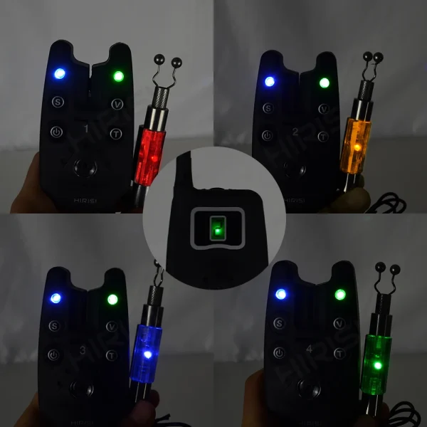 Wireless fishing bite alarm 1 4 set with 4pcs illuminated swinger in EVA case for carp fishing B1203S - Image 2