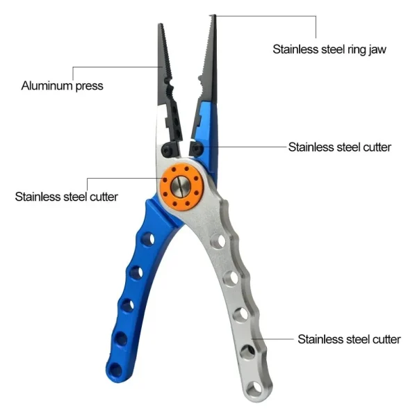 Fishing Pliers Line Cutter Multifunctional Knot Aluminum Alloy Scissors Hook Remover 150g 20CM Fishing Equipment - Image 2