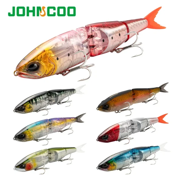 185mm 50.5g Swimbaits Flash Blade Body Floating Jointed Bass Pike Long Casting Lure for Seabass