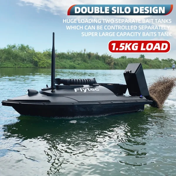 Fishing Bait Boat RC Fish Finder 500m Remote Control 1.5KG Loading 5200mAH Dual Motor with LED Light Bait Boat Fishing Tool - Image 5