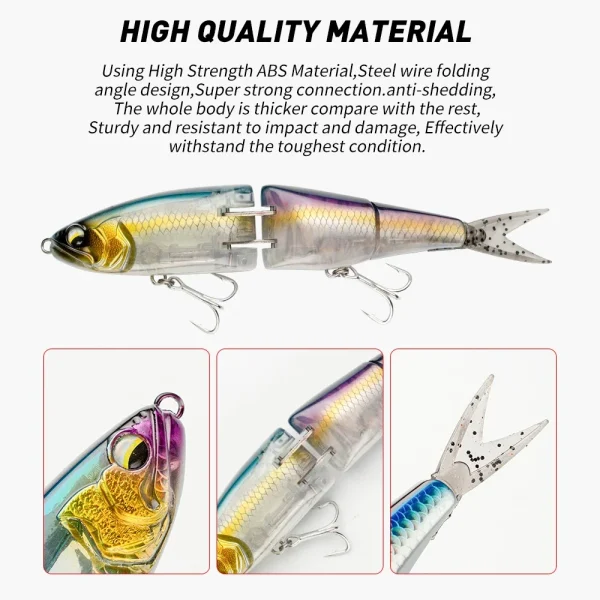 185mm 50.5g Swimbaits Flash Blade Body Floating Jointed Bass Pike Long Casting Lure for Seabass - Image 2
