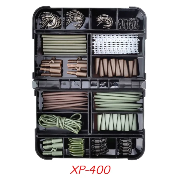 Carp Fishing Tackle Accessories All-in Kit Fishing Swivels and Snaps Rubber Anti Tangle Sleeves Fish Hook Stop Beads - Image 5