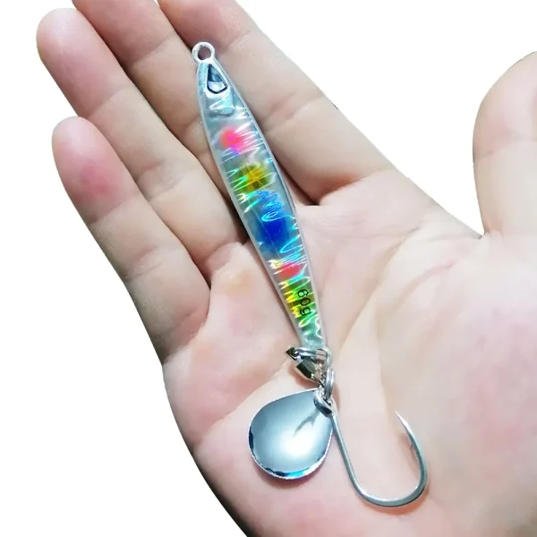 1PC Metal Fast JIg Fishing Lure 40g60g80g100g UV Glow Jig 3D Print Speed Falling Angler Hard Bait Sinking Jigging Pesca Bait - Image 3