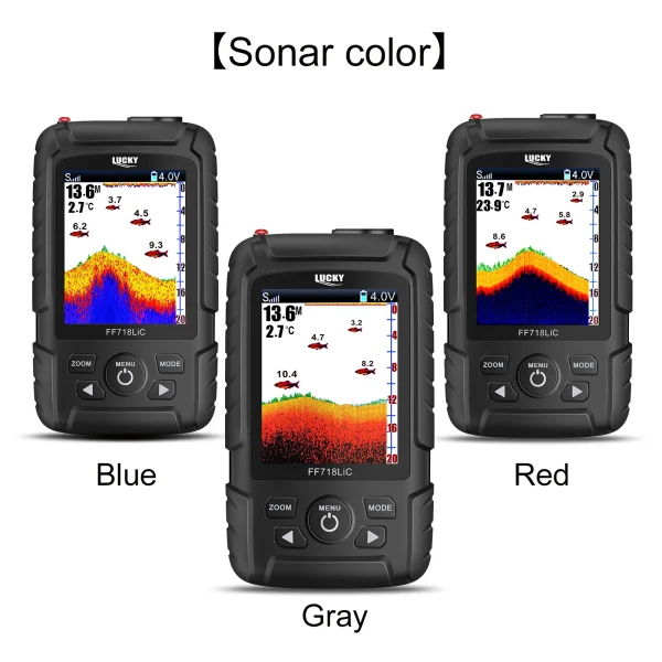 Lucky FF718LiC Real Waterproof Fish Finder Monitor 2-in-1 Wireless Sonar Wired Transducer echo sounder - Image 3