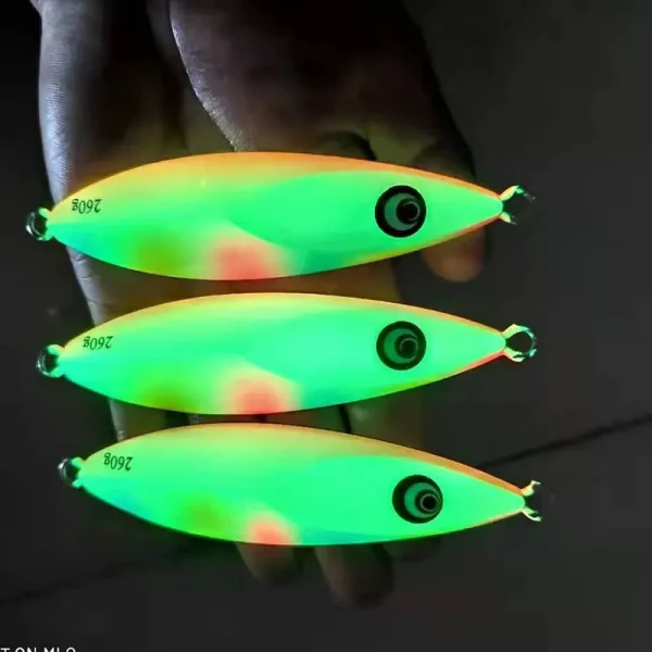 1PC Slow Pitch Jig 150g200g260g Metal Jigging Lure Glow Fish Falling Jigs Saltwater Fishing Pitch Pesca Angler Hard FishingBait - Image 3