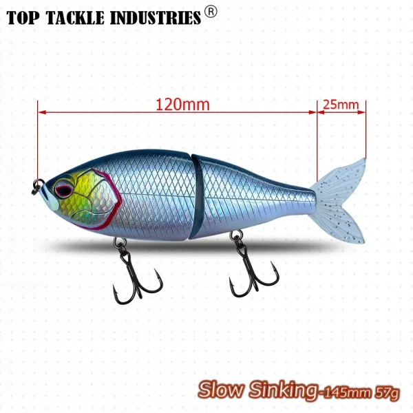 Slow Sinking145mm 57g Hard Bait Plastic Jointed Obese Joint hunter Soft Tail Fishing Lure Jerk Bait Swim Bait - Image 6
