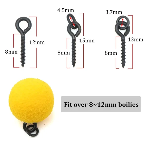 70pcs Carp Fishing Accessories Fishing Hook Bait Screw Stopper Rubber Bead For Ronnie Spinner Rig Boilies Stopping Fish Tackle - Image 3