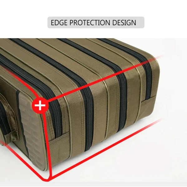 Multifunctional Hard Spinning Fishing Rod Bag 2/3/4 Layers 80CM-130CM Fishing Tackle Bags 1680D Oxford Reel Gear Storage Case - Image 3