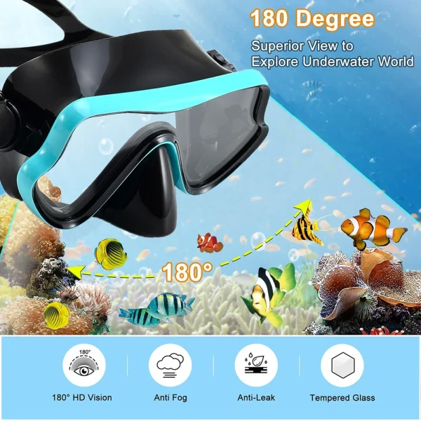 Professional Scuba Diving Masks Snorkeling Set Adult Silicone Skirt Anti-Fog Goggles Glasses Swimming Pool Equipment - Image 4