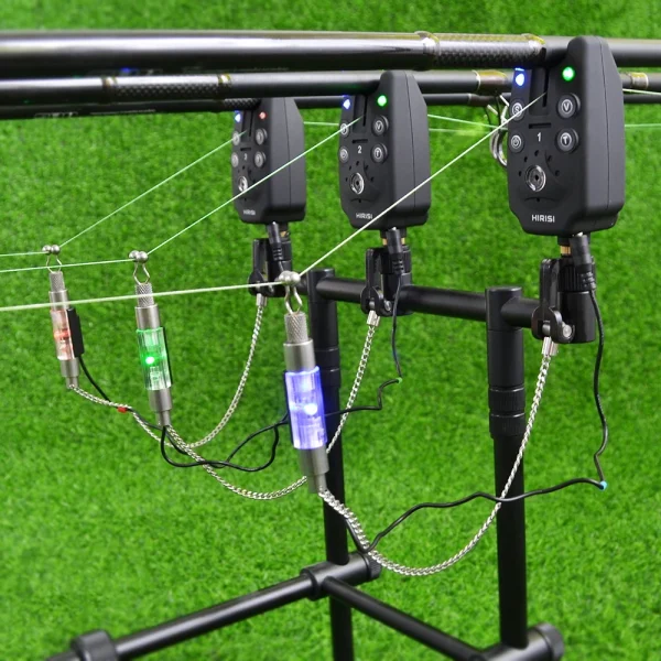 Wireless fishing bite alarm 1 4 set with 4pcs illuminated swinger in EVA case for carp fishing B1203S - Image 4
