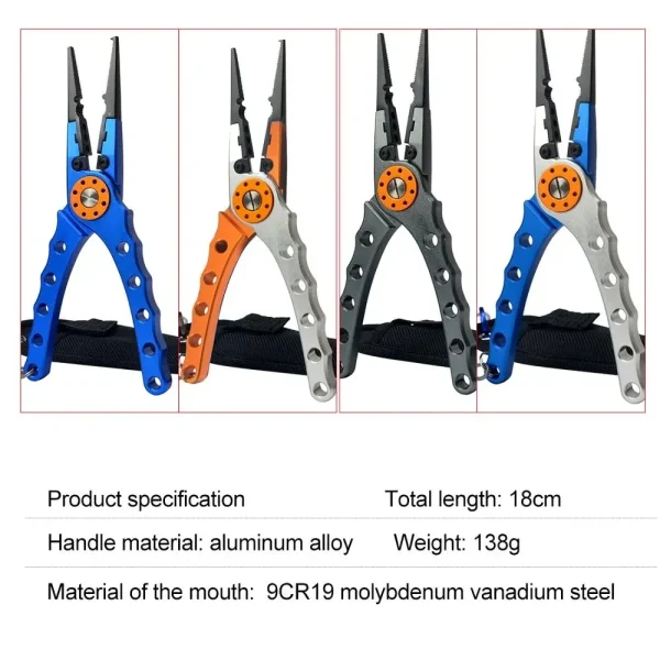 Fishing Pliers Line Cutter Multifunctional Knot Aluminum Alloy Scissors Hook Remover 150g 20CM Fishing Equipment - Image 5