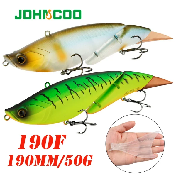 190mm Jointed Swimbaits Fishing Lures Floating Vibration 2 Segment Big Giant Bait 50g Soft Fishtail Hard Baits Wobblers
