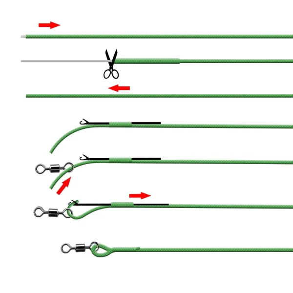1pcs 35LB 7M Leadcore Carp Fishing Tackle Line Make Carp Hair Rigs 3 Color Braided Lead Line - Image 4