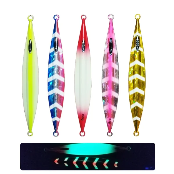 AS Pesca Slow Jig Metal Jigging Sinking Glow Jigs 150g200g250g300g400g500g Falling Lure Fishing Pitch Angler Leurre Bait