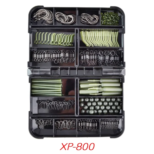 Carp Fishing Tackle Accessories All-in Kit Fishing Swivels and Snaps Rubber Anti Tangle Sleeves Fish Hook Stop Beads - Image 3