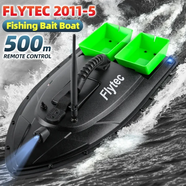 Fishing Bait Boat RC Fish Finder 500m Remote Control 1.5KG Loading 5200mAH Dual Motor with LED Light Bait Boat Fishing Tool