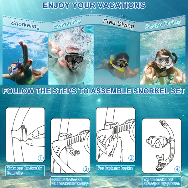 Professional Scuba Diving Masks Snorkeling Set Adult Silicone Skirt Anti-Fog Goggles Glasses Swimming Pool Equipment - Image 6