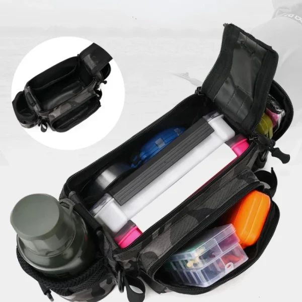 Rod and Fishing Reel Boxes Tackle Backpack Waist Lure Bag - Image 5