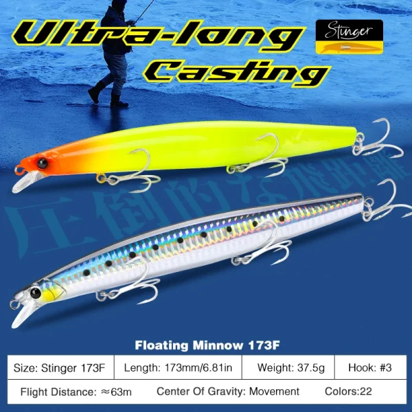 Floating Minnow Bait 173mm 37.5g - Image 2