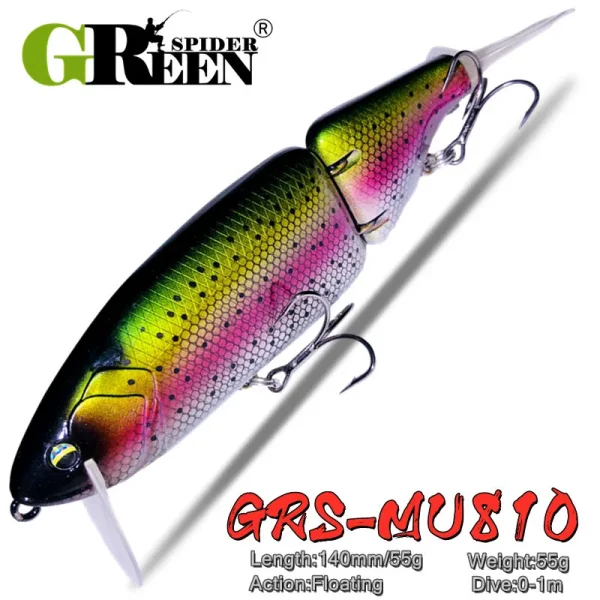 GREENSPIDER Swimbait Lure 140mm 55g Artificial Hard Bait Jointed Fishing Lure for Predator Wobbler Minnow Pike