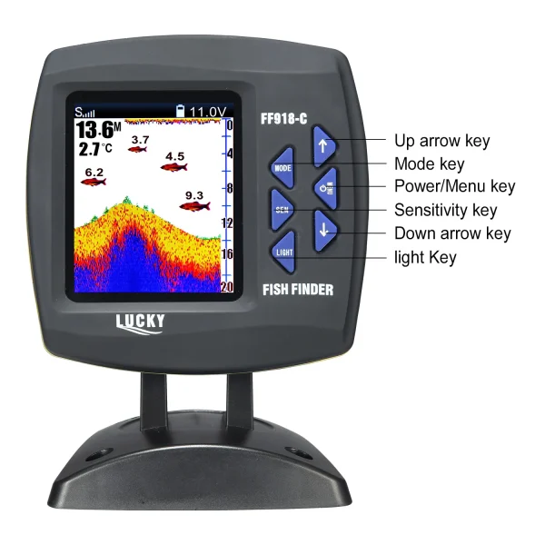 LUCKY FF918-C180S Wired Fishing finder 540ft/180m Depth Sounder Fish Detector Monitor echo sounder for fishing from a boat - Image 6