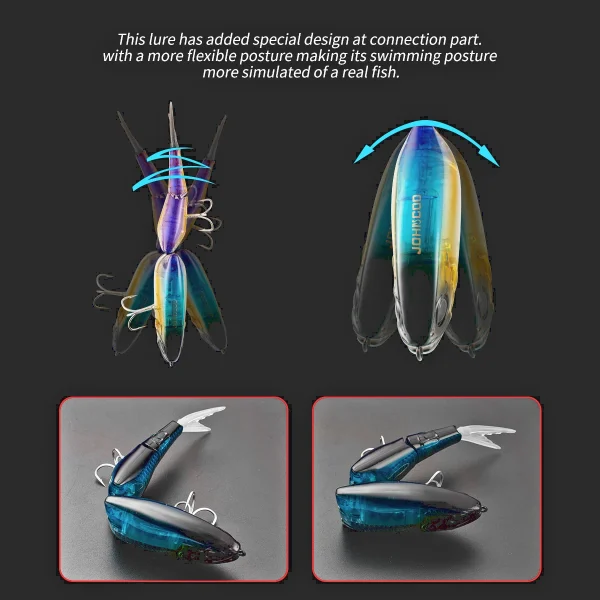 185mm 50.5g Swimbaits Flash Blade Body Floating Jointed Bass Pike Long Casting Lure for Seabass - Image 3