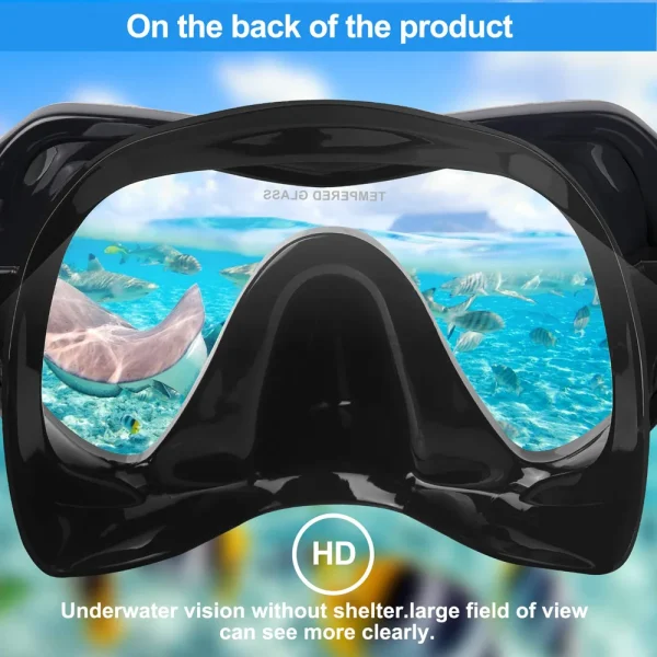 Scuba Diving Mask Snorkel Set For Adults Tempered Glass Professional Panoramic Snorkeling Gear Swimming Training Snorkel Kit - Image 5
