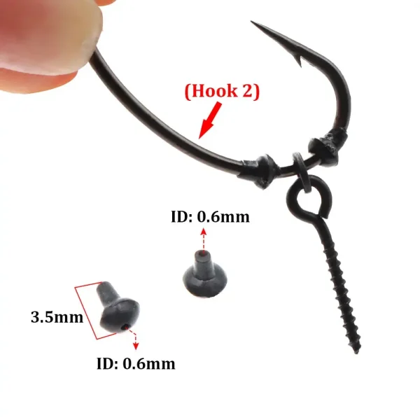 70pcs Carp Fishing Accessories Fishing Hook Bait Screw Stopper Rubber Bead For Ronnie Spinner Rig Boilies Stopping Fish Tackle - Image 2