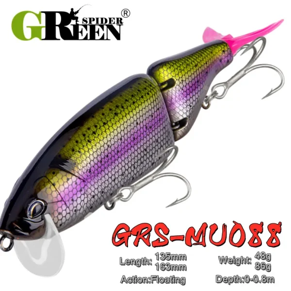 GREENSPIDER 2023 Swimbait Big Fishing Lure Artificial Hard Bait 135mm 48g Jointed Fishing Lure for Predator Wobbler Minnow Pike