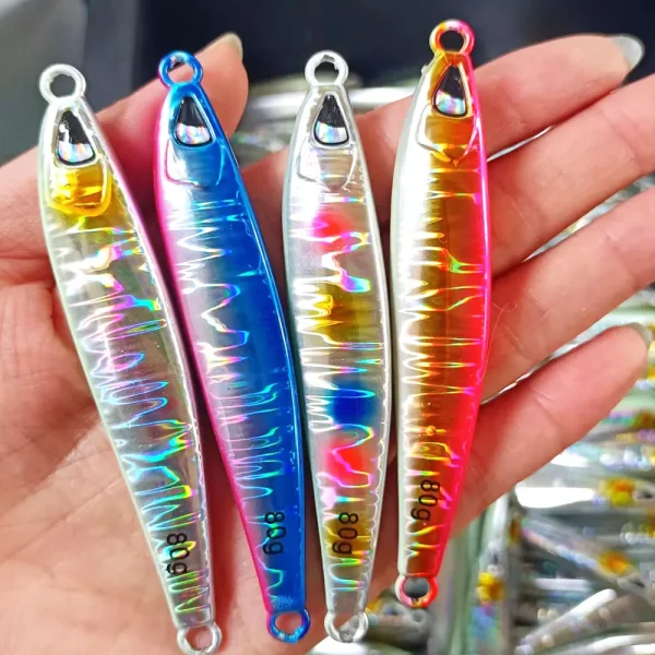 1PC Metal Fast JIg Fishing Lure 40g60g80g100g UV Glow Jig 3D Print Speed Falling Angler Hard Bait Sinking Jigging Pesca Bait - Image 4