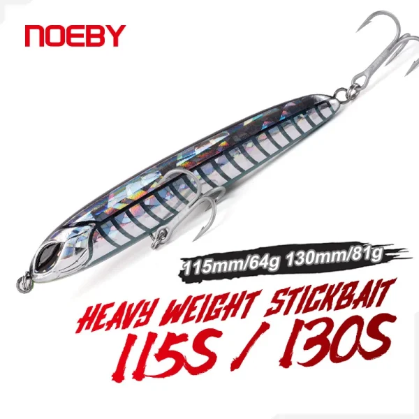 Noeby Sinking Pencil Bait 115mm 64g 130mm 81g Heavy Stickbait Artificial Hard Baits for Sea Fishing Lures Saltwater Swimbait