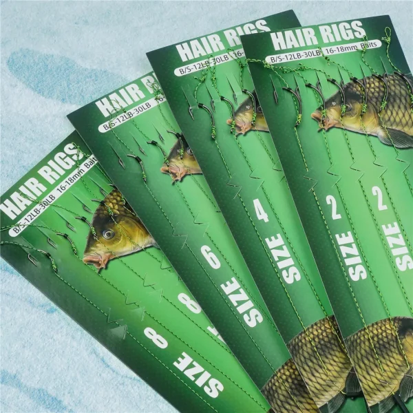 12Pcs Carp Fishing Hooks Pre tied carp hook hair rig for carp With line Ready Made Boilies Bait hair rigs Carp fishing tackle - Image 6
