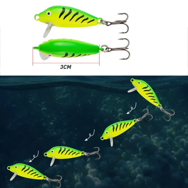 Sinking Minnow 30mm 2.8g Fishing Lure Jerkbait Wobbler Freshwater Trout Perch Bait Rolling Fishing Bait Rockfishing - Image 2