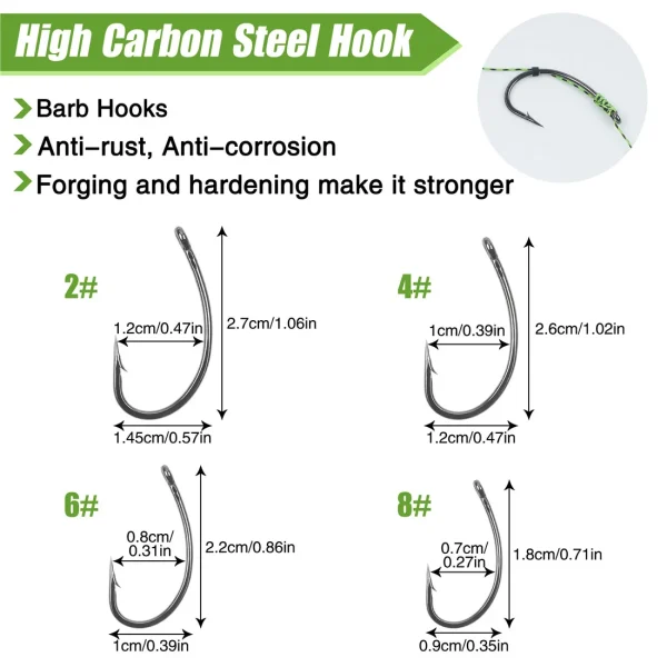 12Pcs Carp Fishing Hooks Pre tied carp hook hair rig for carp With line Ready Made Boilies Bait hair rigs Carp fishing tackle - Image 2