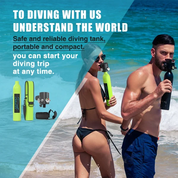 Chikadiv Scuba Tank Portable Mini Diving Cylinder Constant Pressure Valve Refillable Pony Bottle Emergency Backup Diving Tank - Image 4