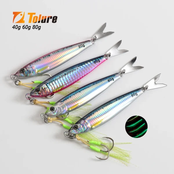 3D Printed Fast Sinking Metal Jig Lure 40g 60g 80g