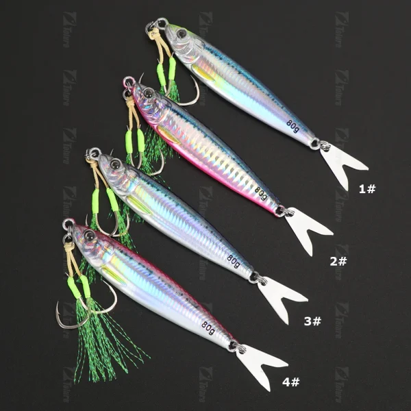 3D Printed Fast Sinking Metal Jig Lure 40g 60g 80g - Image 5